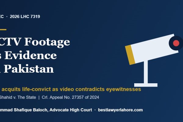 CCTV footage as evidence in Pakistan – Lahore High Court 2026 judgment Raja Shahid v. The State