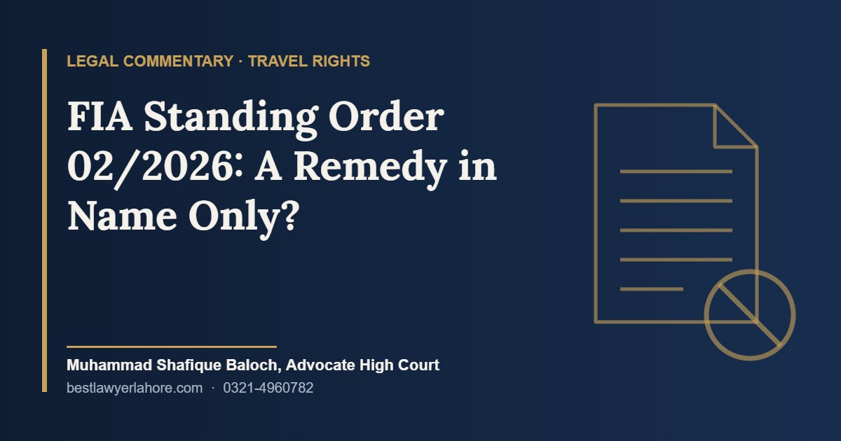 FIA Standing Order 022026 legal critique offloading and the alternate remedy objection under Article 199